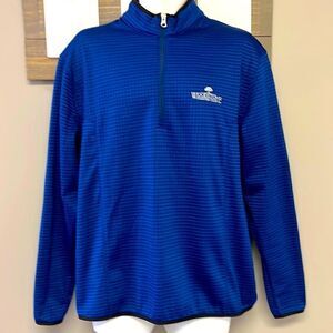 Bermuda Sands Cobalt Blue Long Sleeve Quarter Zip Pullover with Black Trim- L